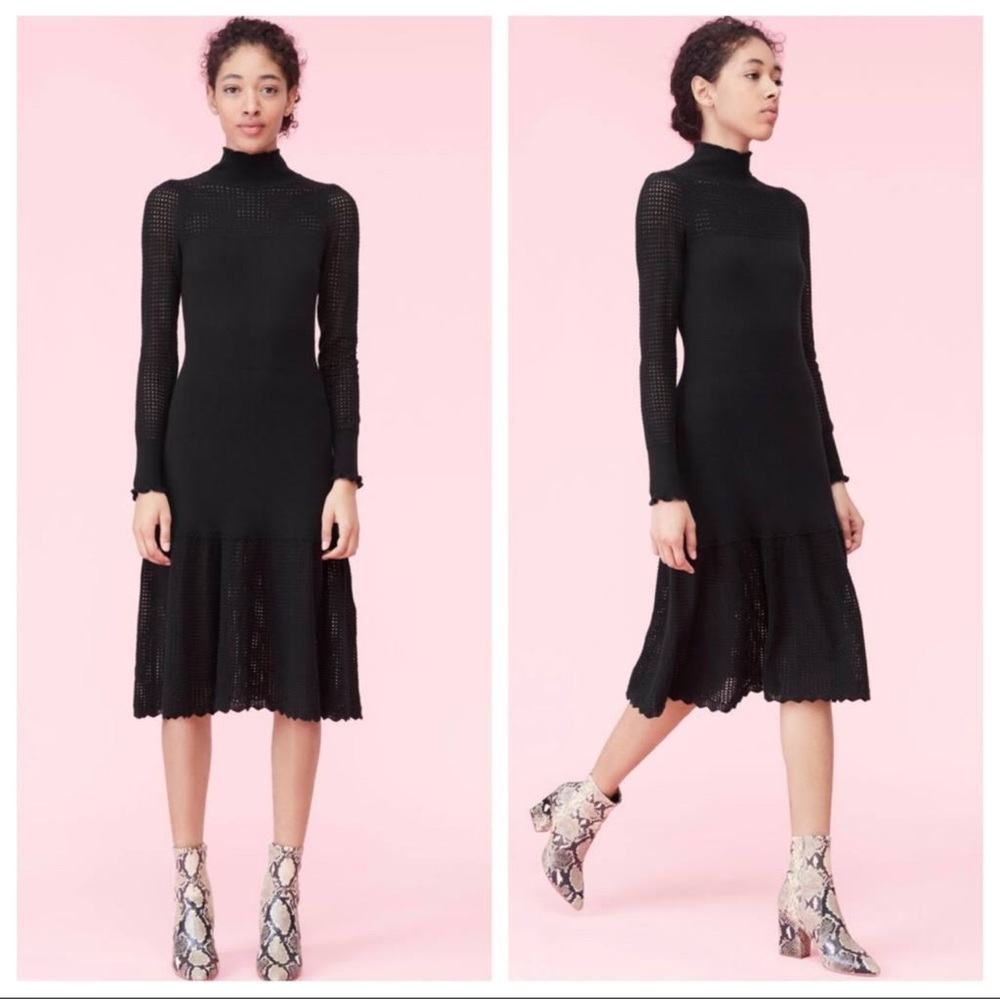 La Vie Rebecca Taylor Black Sweater Dress Sz S